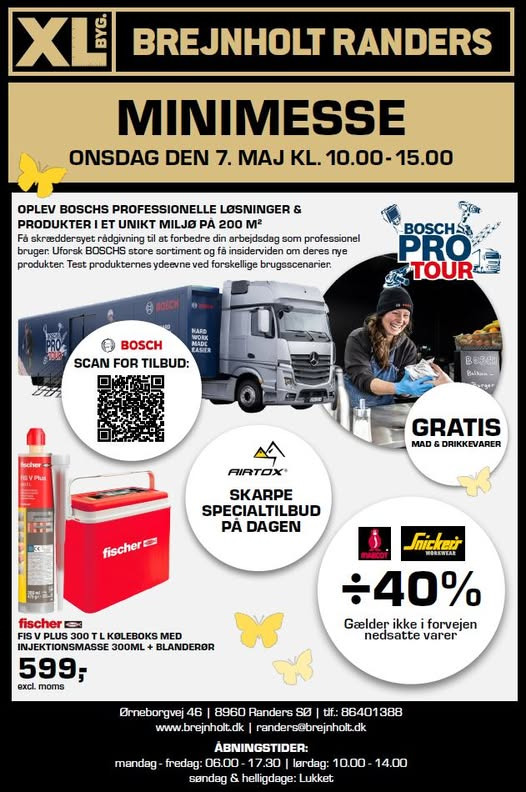 Vilde tilbud og konkurrencer venter hos XL-Byg Brejnholt Randers med Bosch Pro Tour