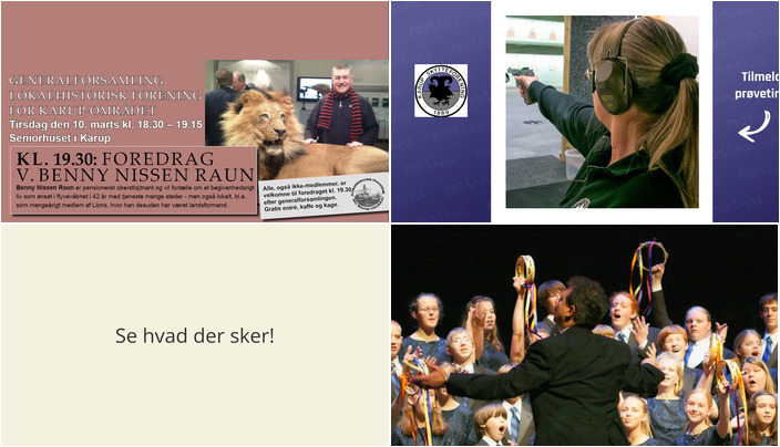 Karup byder på foredrag, sportsskydning og sangaften i den kommende uge