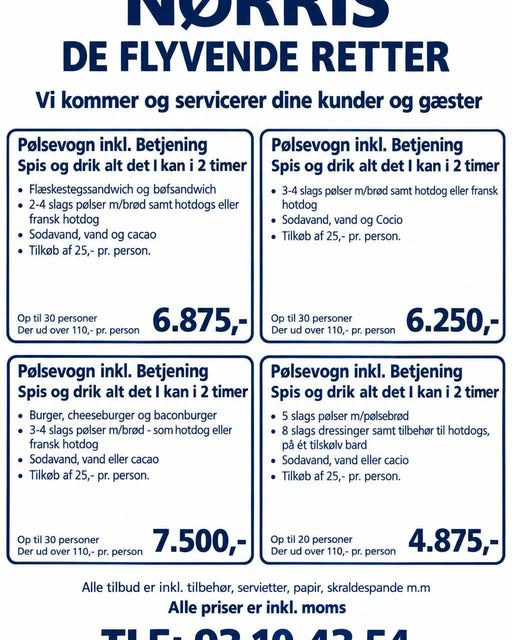 Nørris Multifirma ApS tilbyder nye madvognstilbud med mad og drikke i 2 timer