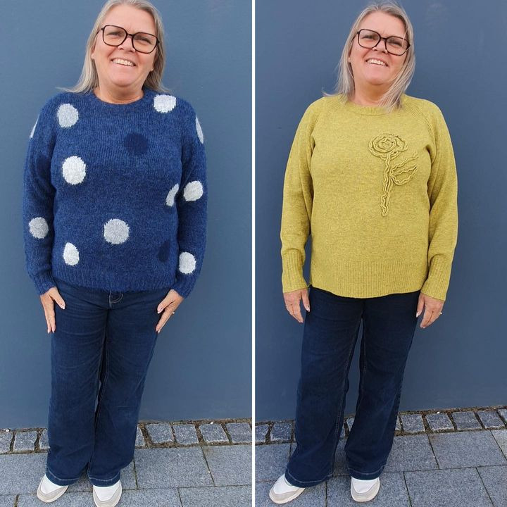 Garderoben: Ny efterårsstrik fra Freequent i blå og lime til 510 kr.