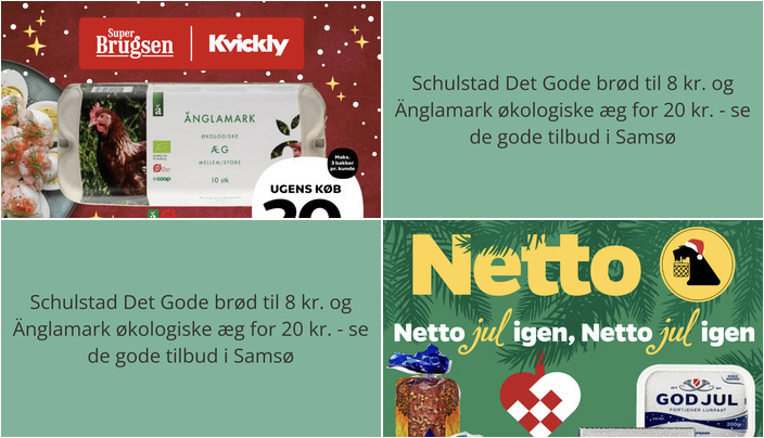 Schulstad Det Gode brød til 8 kr. og Änglamark økologiske æg for 20 kr. - se de gode tilbud i Samsø