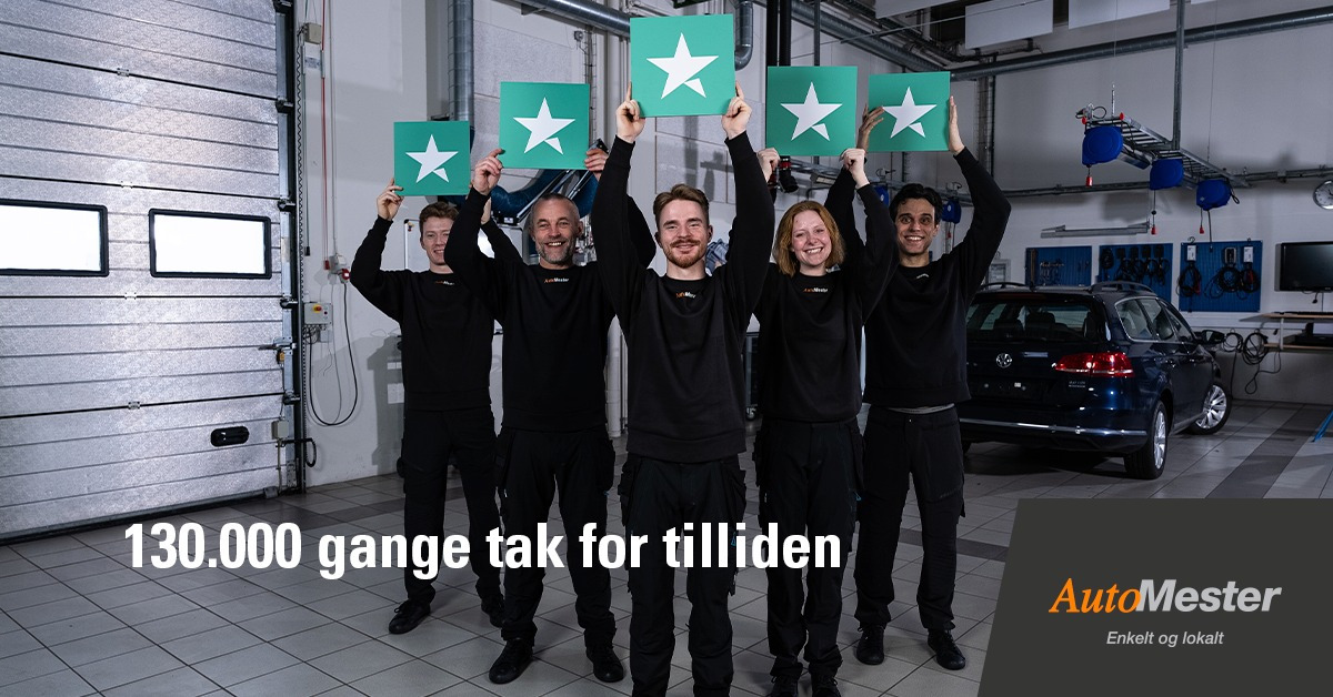GUMMI-OLE  takker for tilliden efter AutoMesters 130.000 anmeldelser på Trustpilot