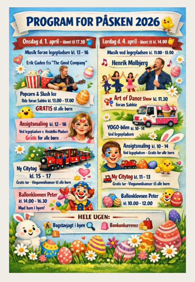 Byens optik inviterer til børnevenligt påskearrangement med musik, aktiviteter og gratis godter