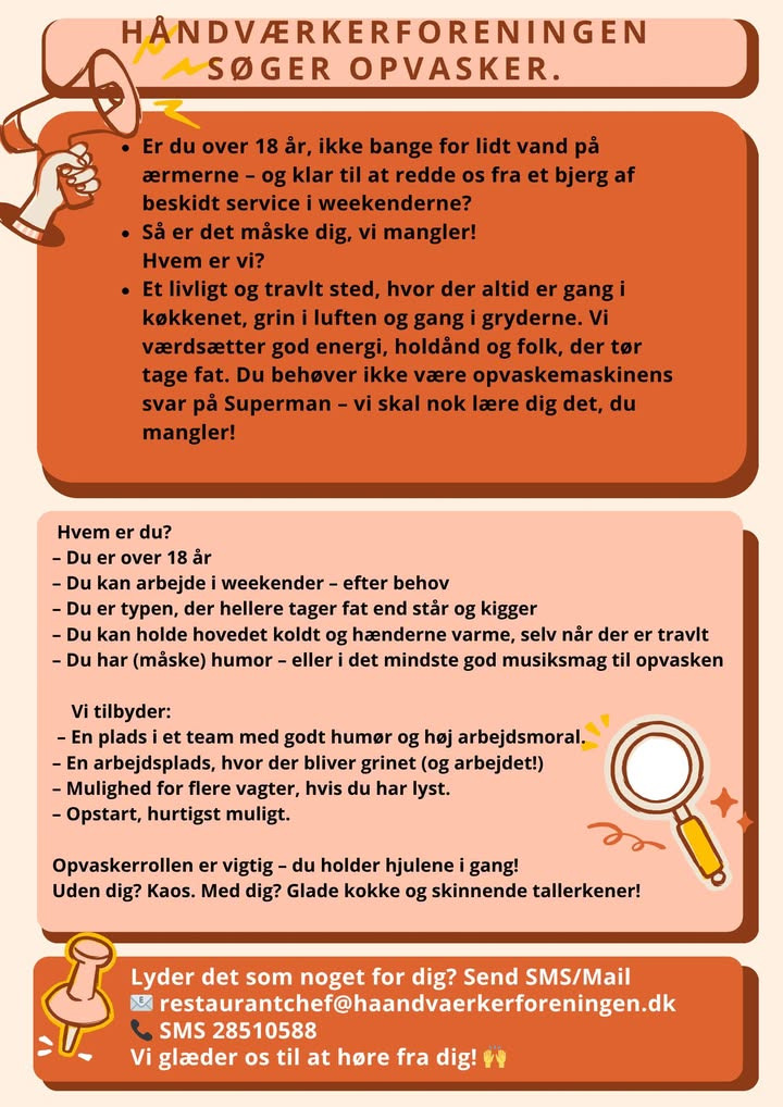 Frændes Madværk søger weekendopvasker til fritidsjob