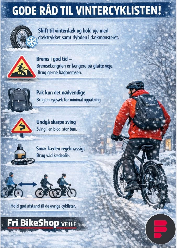 Fri BikeShop Vejle giver tips til sikker vintercykling