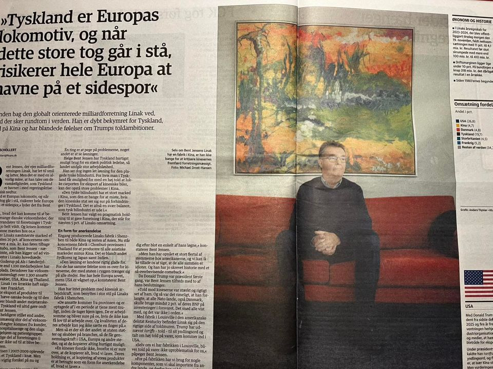 Yrsa Dunvad glæder sig over flot artikel om Bent Jensen med hendes kunst i Jyllands-Posten