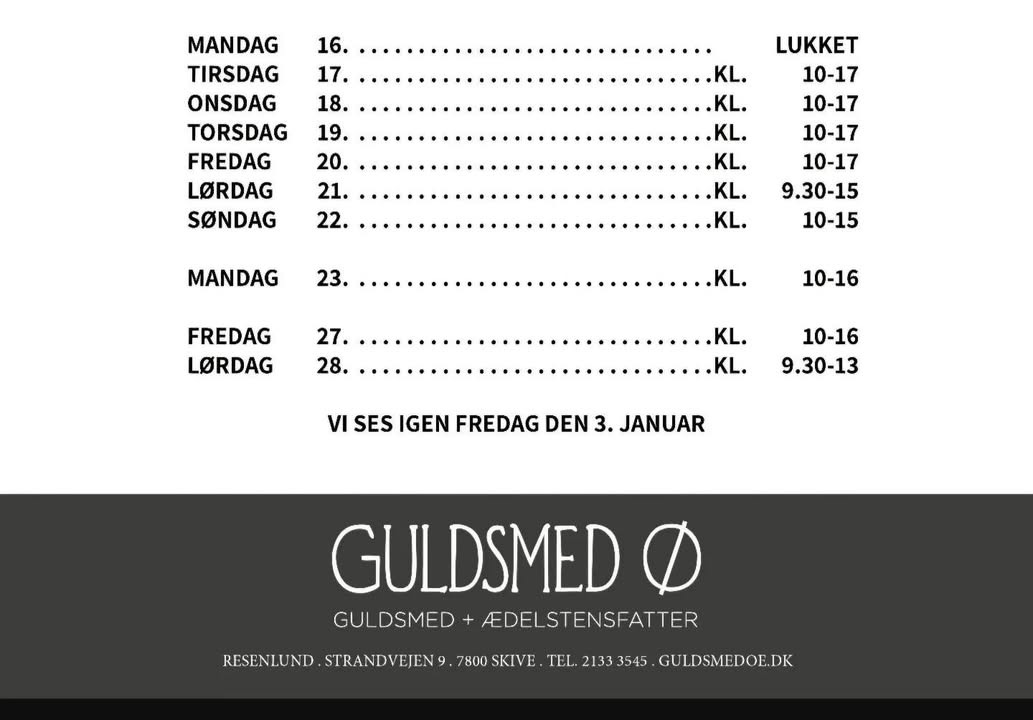 Guldsmed Ø holder åbent hver dag frem til jul for at hjælpe dig med den perfekte gave