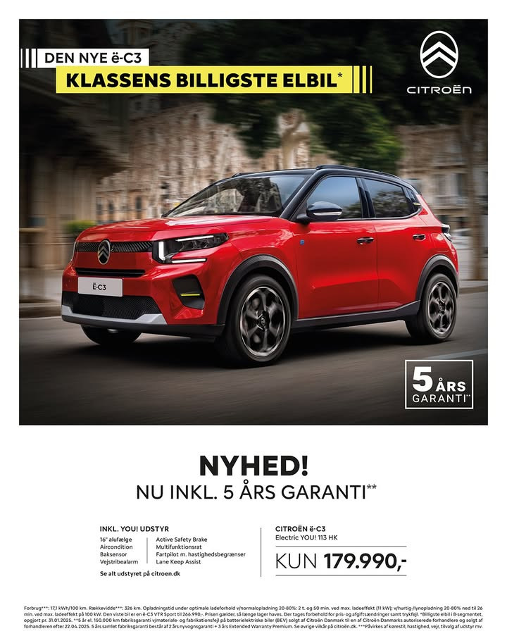 Henrik Christensen - Fredericia tilbyder nu 5 års fabriksgaranti på nye elektriske Citroën-biler