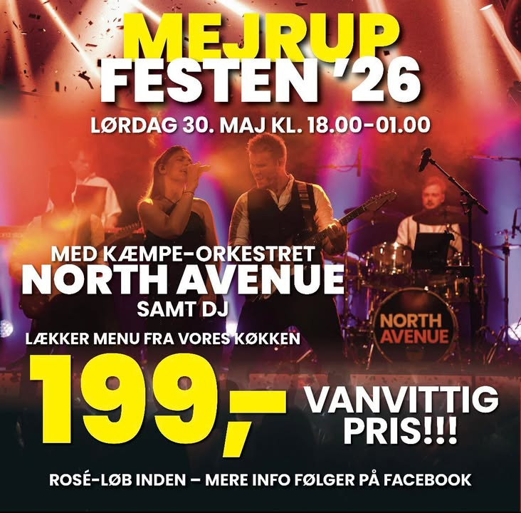 Mejrup Kultur- og Fritidscenter inviterer til fest og rosé-løb den 30. maj