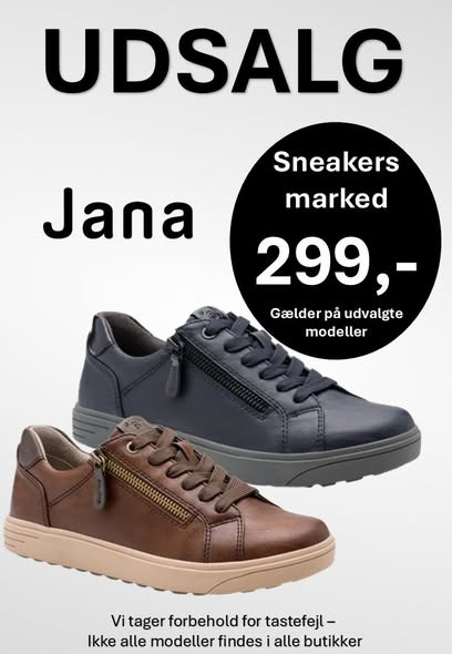 DK Shoes Brønderslev ApS annoncerer kæmpe sneakers marked med frit valg til 299,- kroner