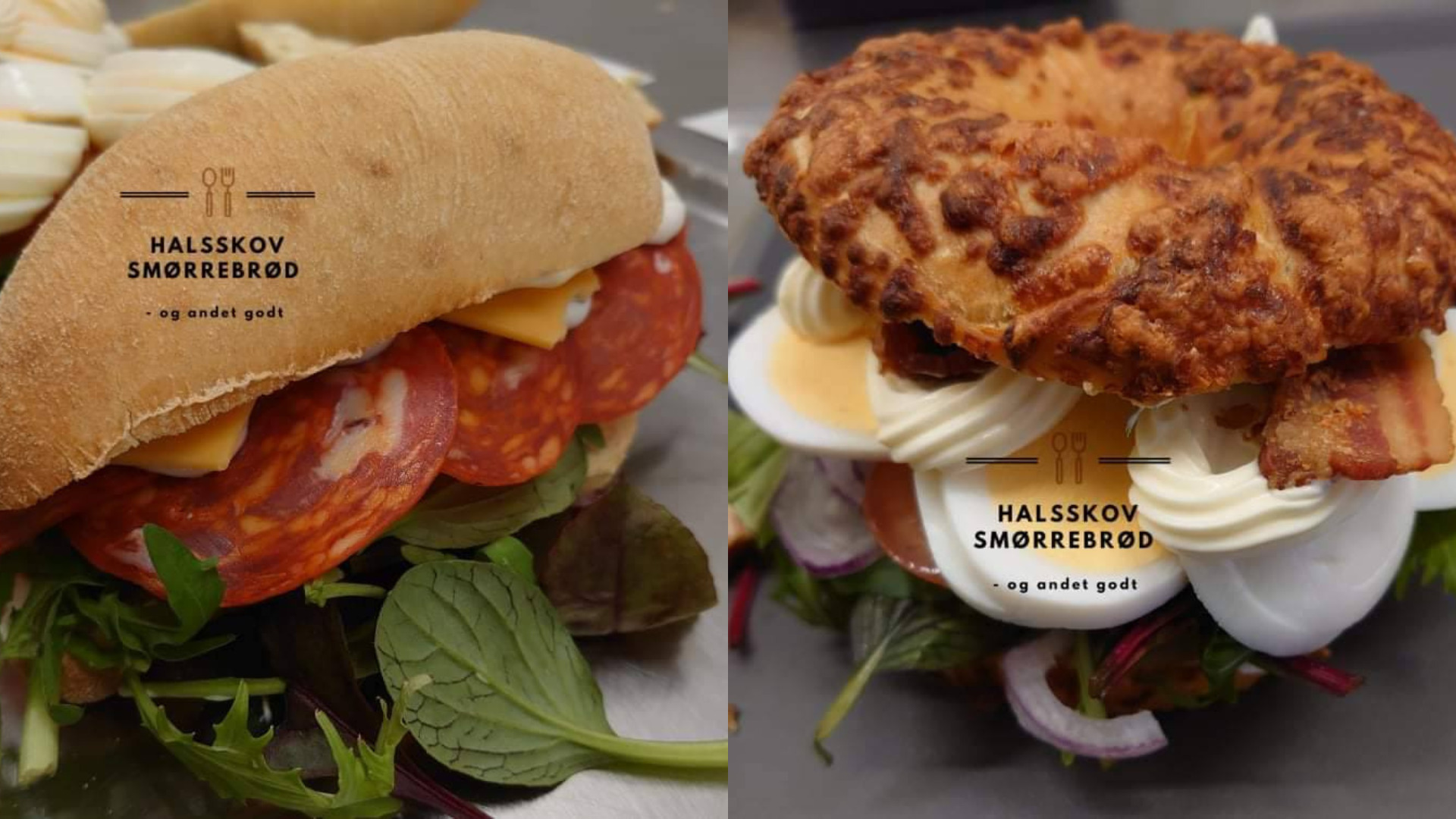 Frisksmurte sandwich og bagels hos Halsskov Smørrebrød