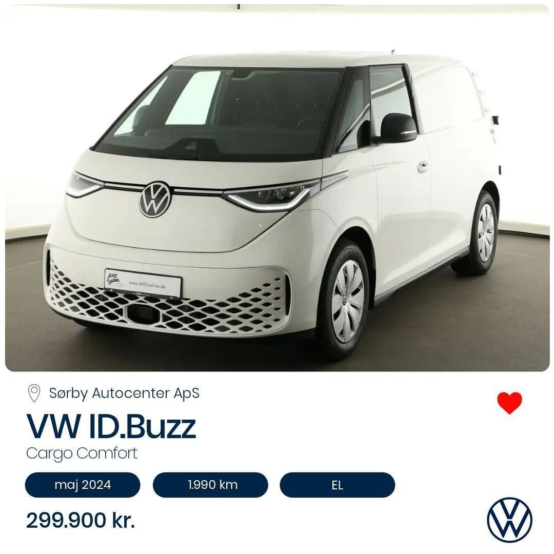 Sørby Autocenter præsenterer 2024 VW ID.Buzz Cargo Comfort med lav kilometerstand og fleksibel leasing