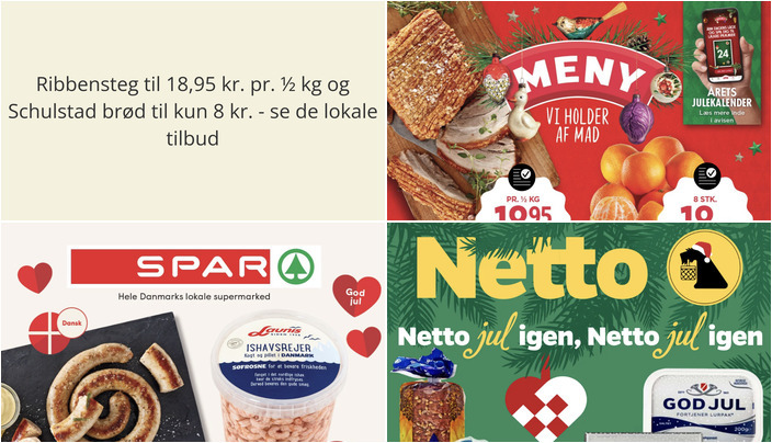 Ribbensteg til 18,95 kr. pr. ½ kg og Schulstad brød til kun 8 kr. - se de lokale tilbud