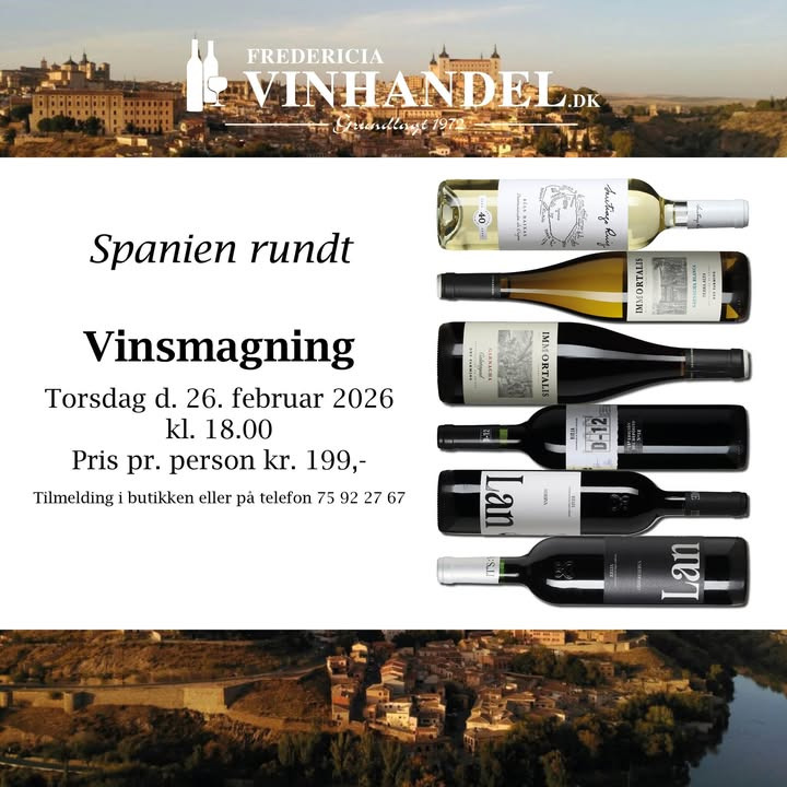 Fredericia Vinhandel inviterer til spansk vinaften med smagning og tapas