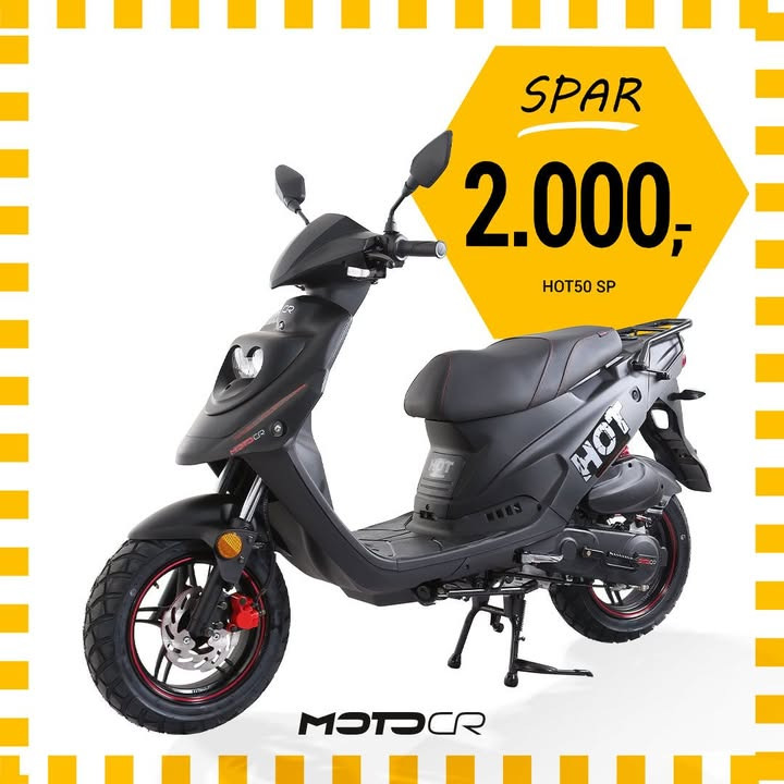 Midtsjællands knallertservice tilbyder rabatter på MotoCr Hot Sp og Dr.Big scooters, begrænset lager tilbage