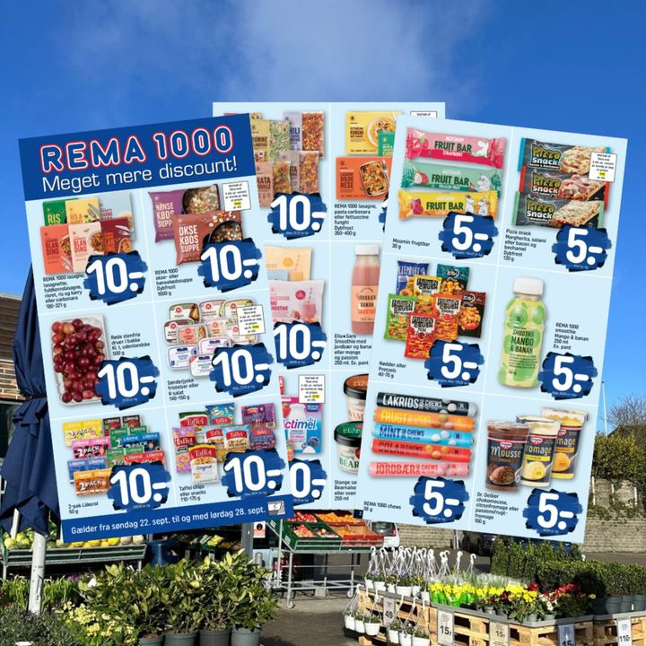 Rema1000 Gærumvej: nye avis med varer til 5, 10 og 20 kroner