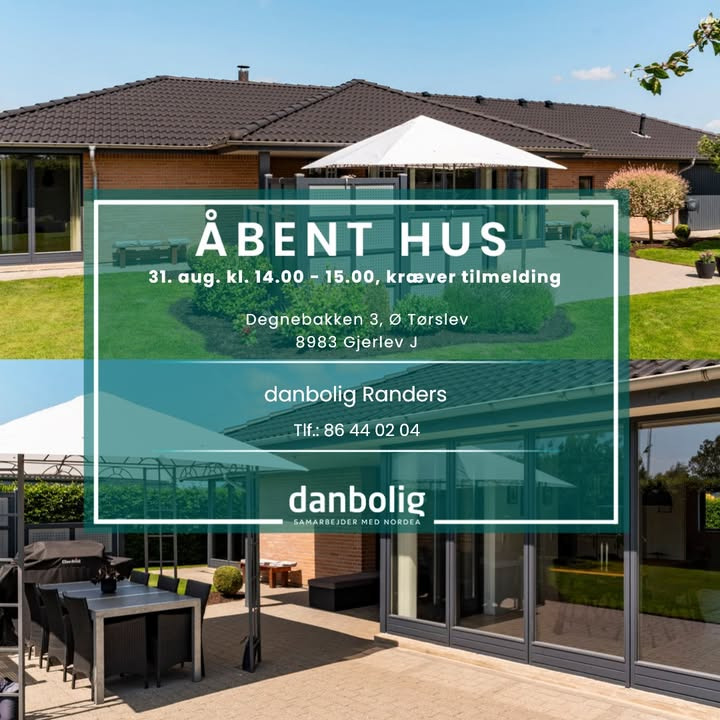 Danbolig Randers inviterer til åbent hus i 1-plans villa på Degnebakken