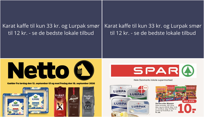 Karat kaffe til kun 33 kr. og Lurpak smør til 12 kr. - se de bedste lokale tilbud