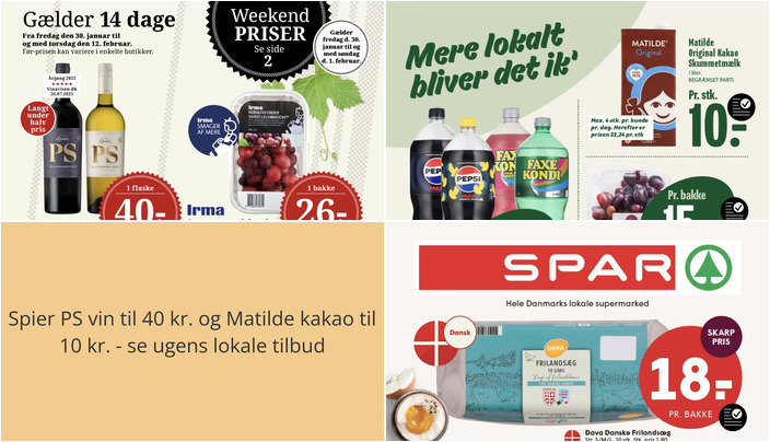 Spier PS vin til 40 kr. og Matilde kakao til 10 kr. - se ugens lokale tilbud