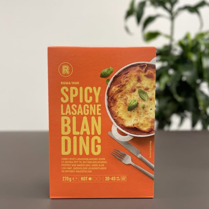 Rema1000 Gærumvej introducerer ny spicy lasagne til kun 10 kr.
