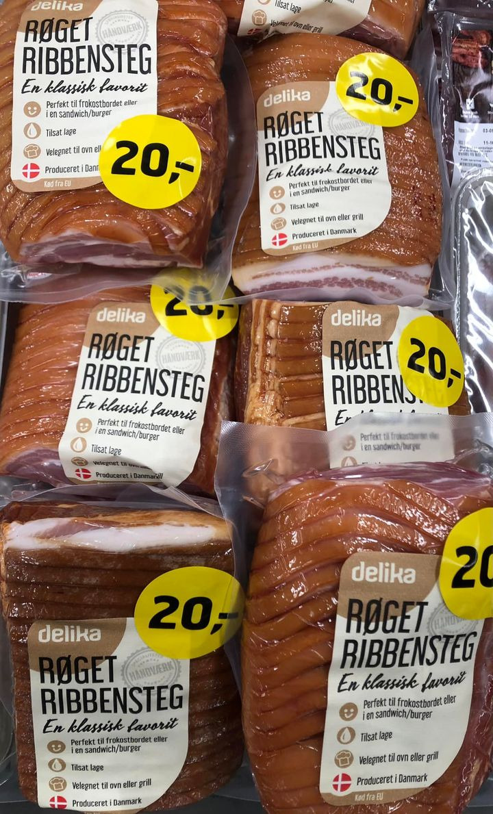 Min Købmand Ø. Bjerregrav: Røget ribbensteg og flødekartofler til kun 20 kr. stk – skynd dig før de er væk!