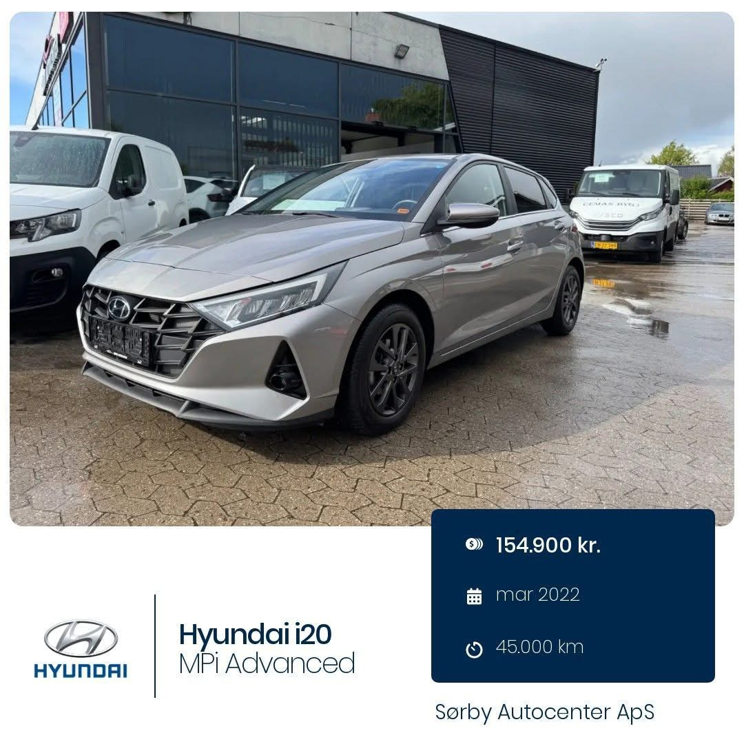Sørby Autocenter tilbyder velholdt Hyundai i20 MPi Advanced fra 2022