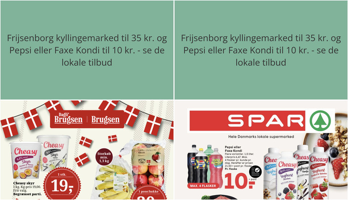 Frijsenborg kyllingemarked til 35 kr. og Pepsi eller Faxe Kondi til 10 kr. - se de lokale tilbud