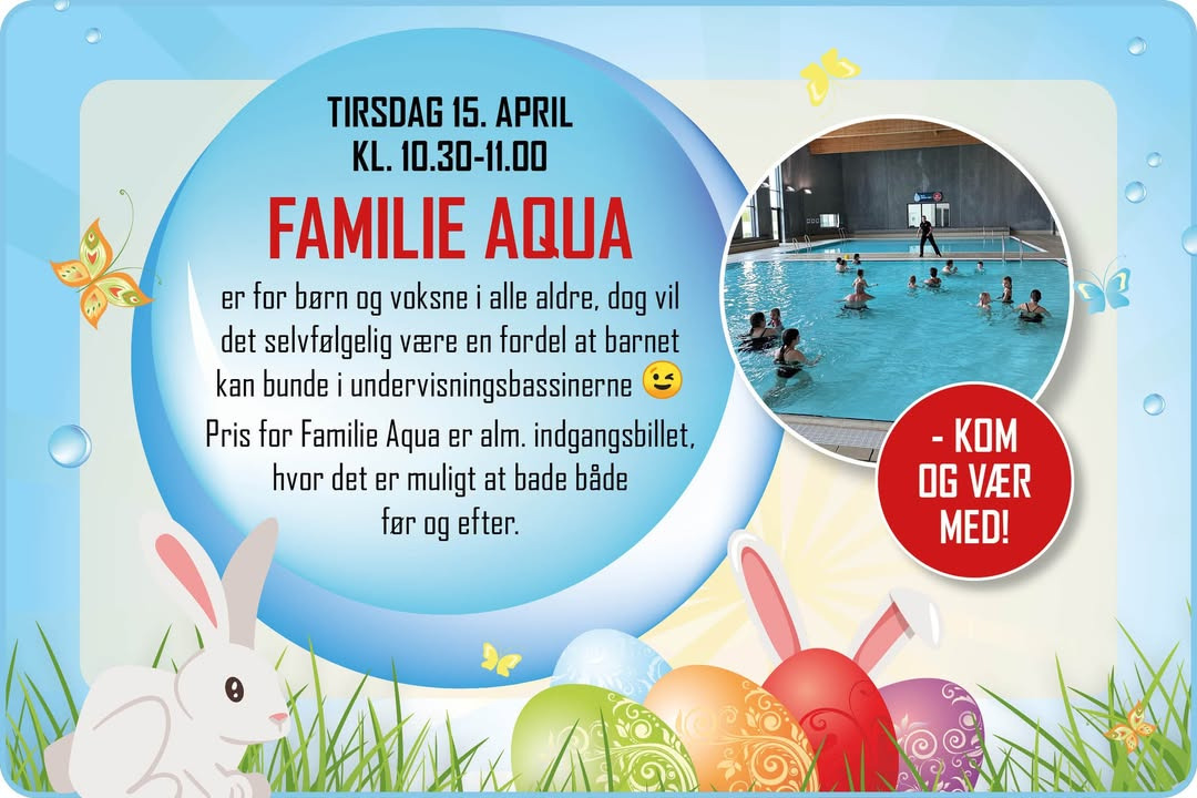 Herning Svømmehal inviterer til familie aqua i påskeferien