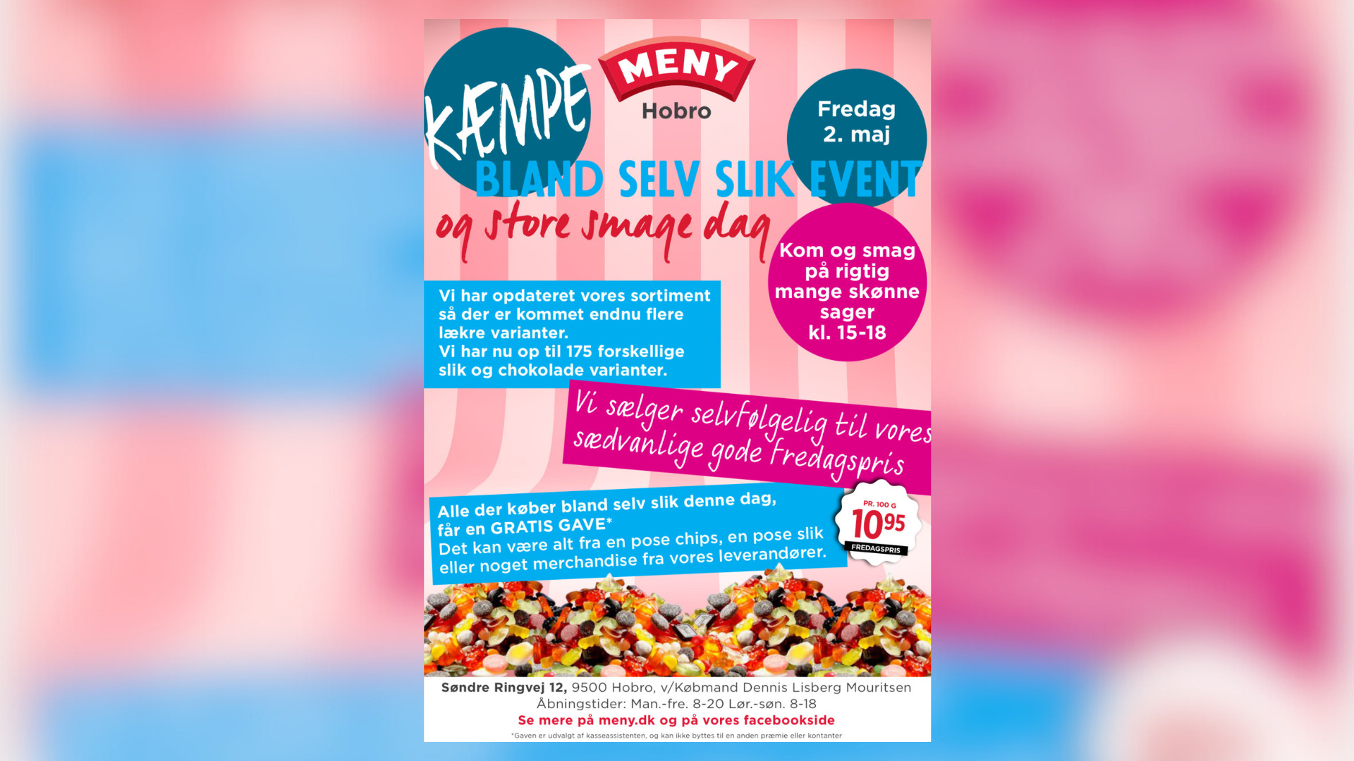 Stor smagedag og slik-event hos Meny Hobro den 2. maj