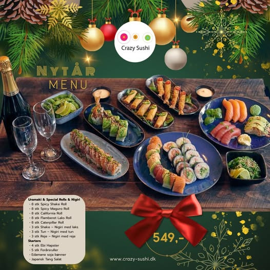 Crazy Sushi gør nytårsaften festlig med unik sushi-menu