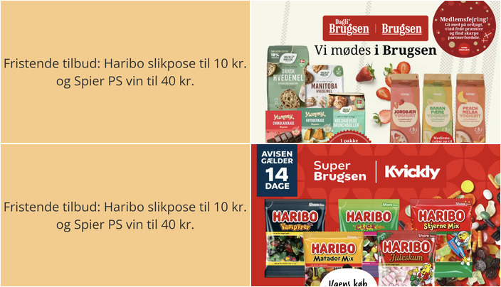 Fristende tilbud: Haribo slikpose til 10 kr. og Spier PS vin til 40 kr.