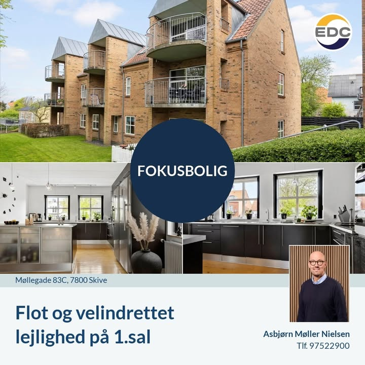 EDC Skive I/S fremviser flot lejlighed på Møllegade 83C