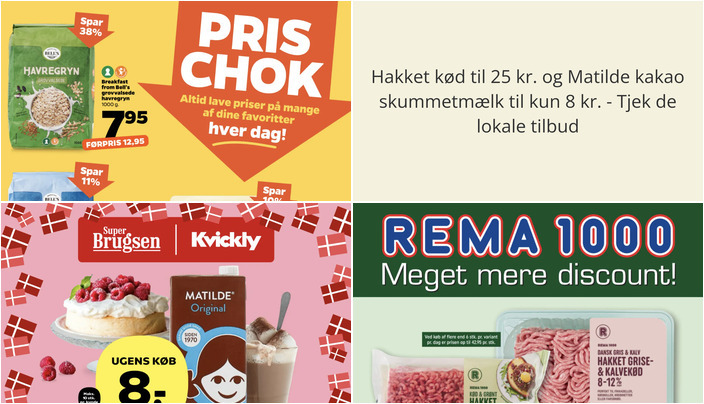 Hakket kød til 25 kr. og Matilde kakao skummetmælk til kun 8 kr. - Tjek de lokale tilbud