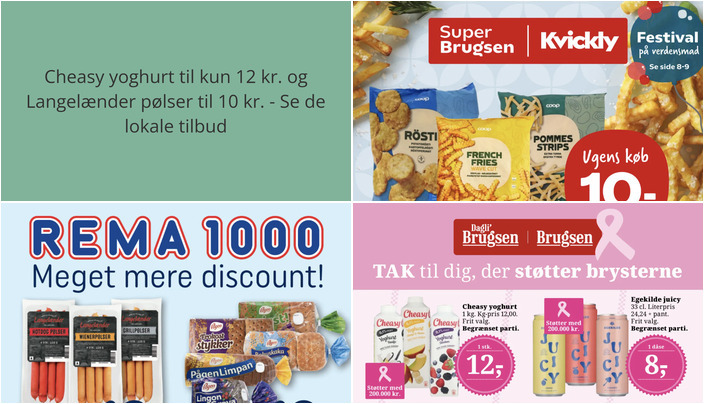 Cheasy yoghurt til kun 12 kr. og Langelænder pølser til 10 kr. - Se de lokale tilbud
