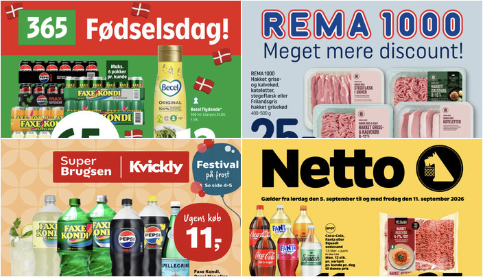 Faxekondi eller Pepsi Max til 65 kr. og Coca-Cola eller Fanta dåser til 3 kr. - se de lokale tilbud