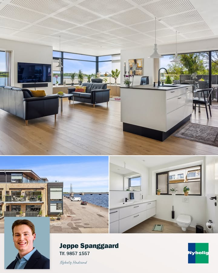 Nybolig Hadsund tilbyder luksuslejlighed med fjordudsigt i Hadsund