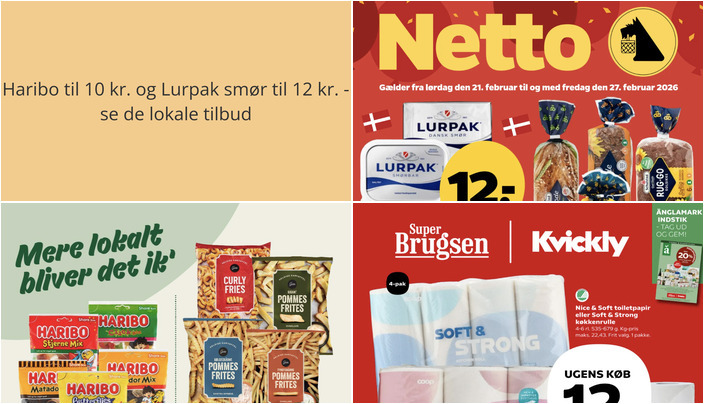 Haribo til 10 kr. og Lurpak smør til 12 kr. - se de lokale tilbud