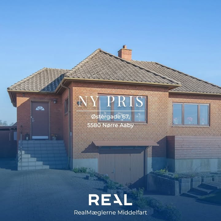 RealMæglerne Middelfart annoncerer prisnedsættelse på villa i Nørre Aaby