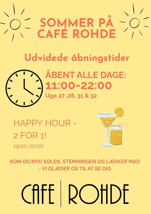 Café Rohde byder på sommerstemning med forlænget åbningstid og happy hour
