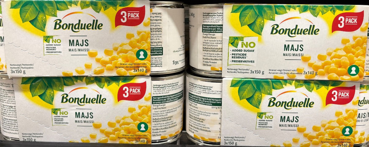 Meny Hobro tilbyder Bonduelle majs 3-pak til under halv pris