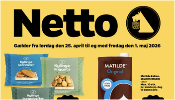 Matilde kakaoskummetmælk til 9 kr. og Bistronne kyllingemarked til 10 kr. i Netto