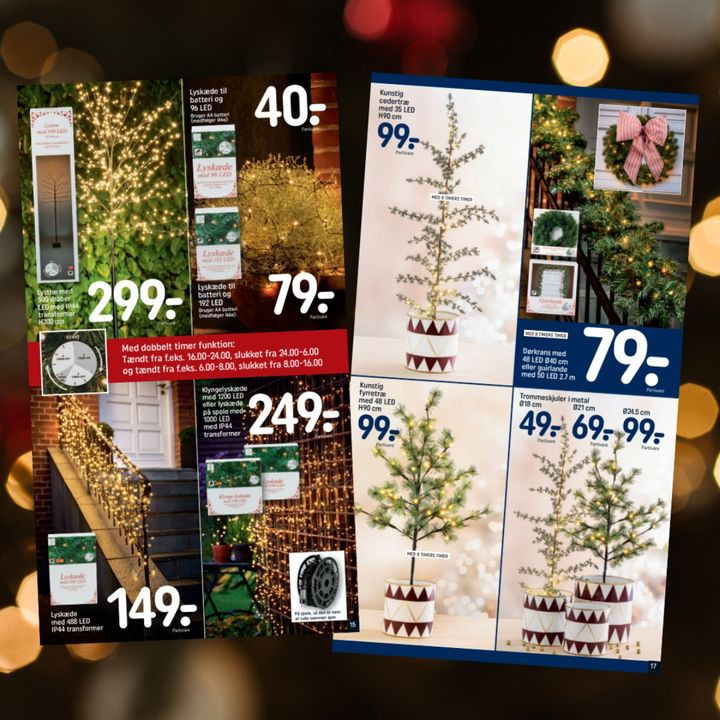 Rema1000 Gærumvej tilbyder hyggelige lyskæder og LED-træer til hjemmet