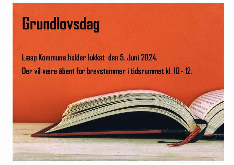 Læsø Kommune holder lukket på Grundlovsdag 5. juni 2024