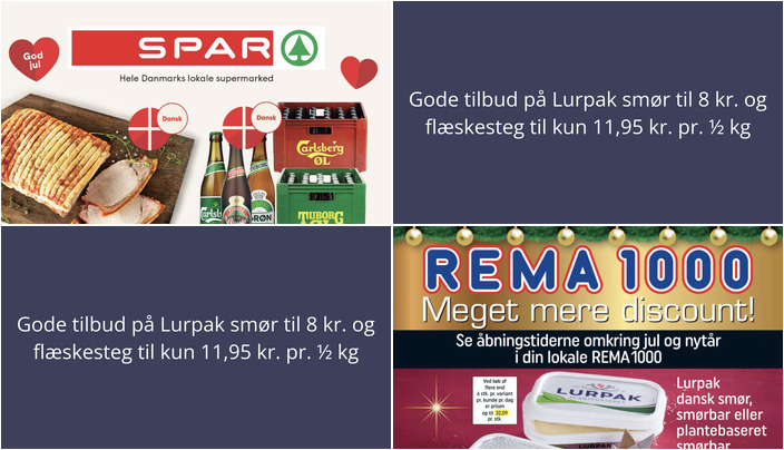 Gode tilbud på Lurpak smør til 8 kr. og flæskesteg til kun 11,95 kr. pr. ½ kg