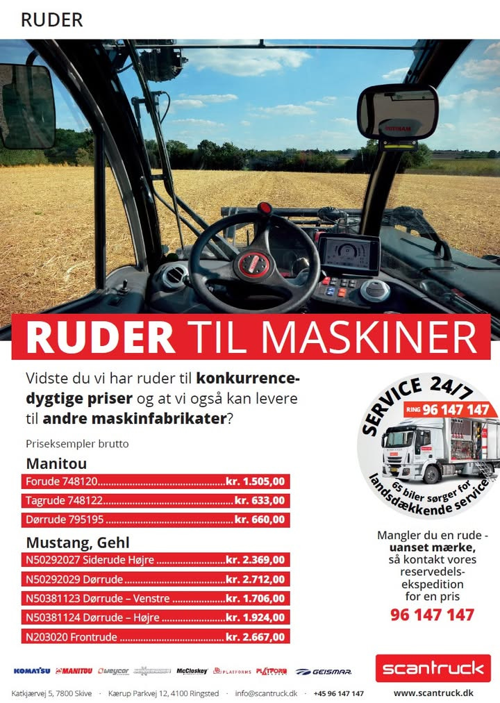Scantruck A/S tilbyder ruder til maskiner til konkurrencedygtige priser
