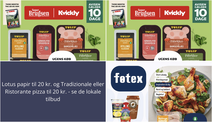 Lotus papir til 20 kr. og Tradizionale eller Ristorante pizza til 20 kr. - se de lokale tilbud