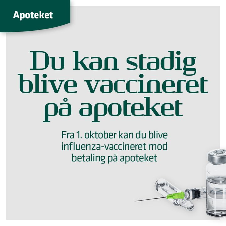Vejle Løve Apotek: Betalingsvaccination mod influenza fra 1. oktober