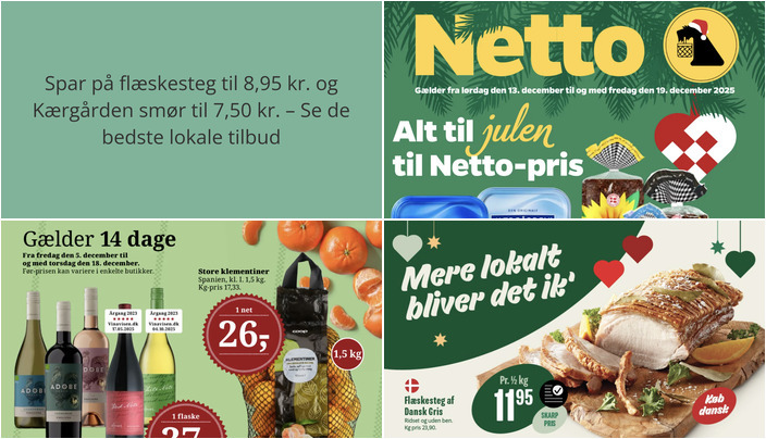 Spar på flæskesteg til 8,95 kr. og Kærgården smør til 7,50 kr. – Se de bedste lokale tilbud