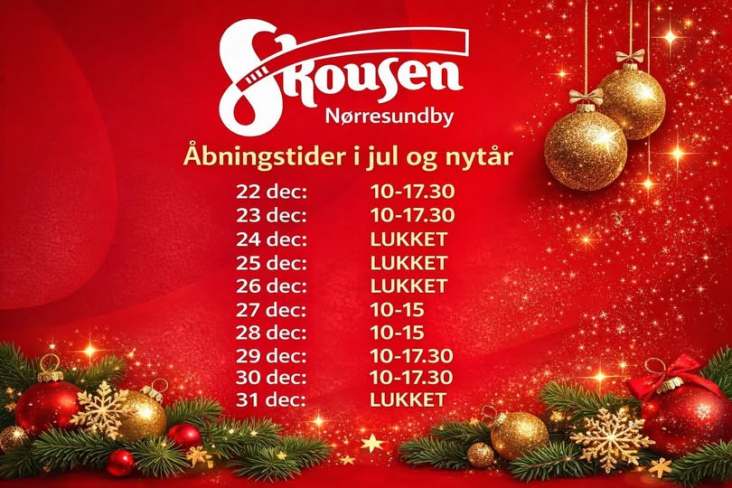 Åbningstider i juleferien hos Skousen Nørresundby hvidevarer