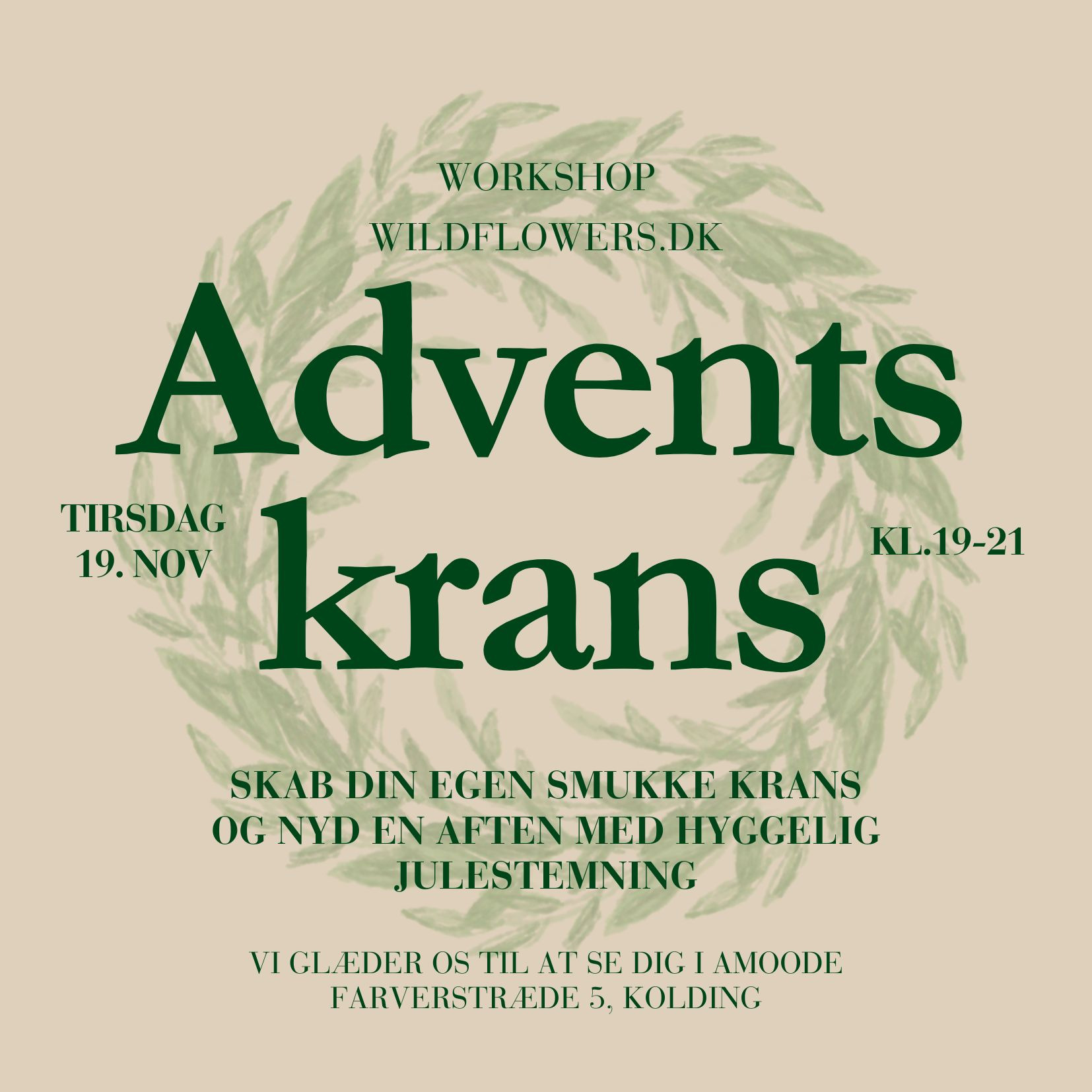 Kom i julestemning med adventskrans-workshop i Kolding